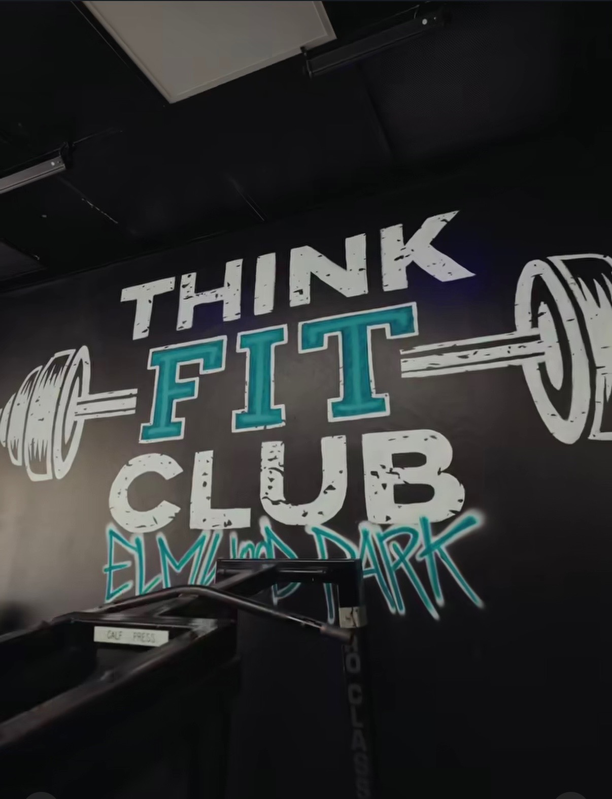 ThinkFit Club mural inside the Elmwood Park location